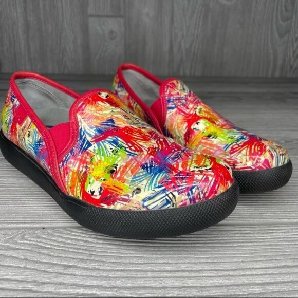Firework paint splatter design klogs clogs flat shoes work slip resistant slip o - Picture 5 of 7